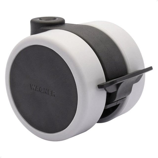 Wagner Möbel-Doppelrolle Soft mit Feststeller in Schwarz, Ø 6 cm, Tragkraft 50 kg - Bild 1