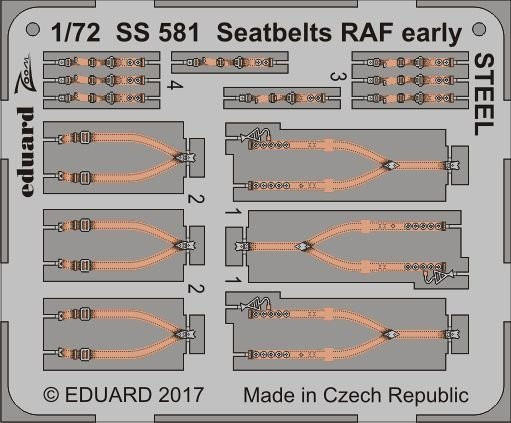 Eduard Seatbelts RAF early STEEL - Bild 1