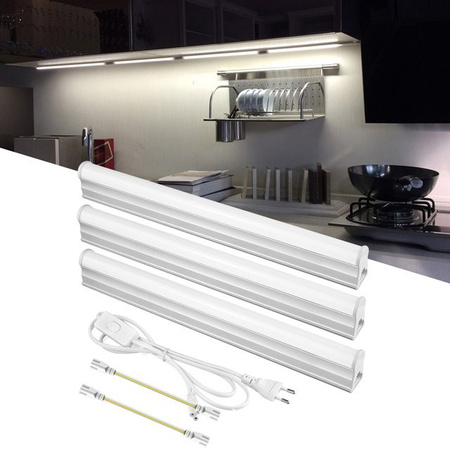 Lcamaw T5 LED Röhre Lampe in Weiß mit Druckschalter, 29 cm Länge