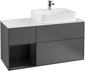 Villeroy & Boch Finion Waschtischunterschrank mit Abdeckplatte in Anthrazit matt, Breite: 120 cm, Tiefe: 50,1 cm, Höhe: 50,1 cm - Bild 1