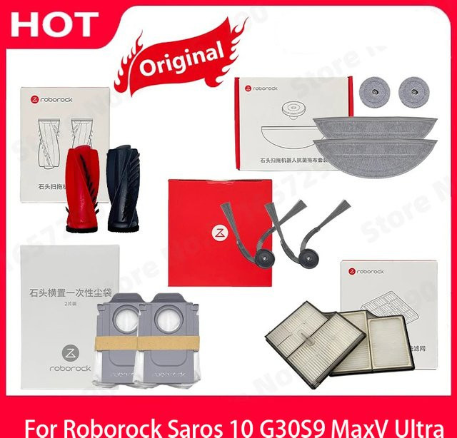 Roborock Zubehör-Set für Saros 10 und S9 MaxV Ultra mit Rollenbürste, Filter, Staubbeuteln, Mopptüchern und Hauptseitenbürste - Bild 1