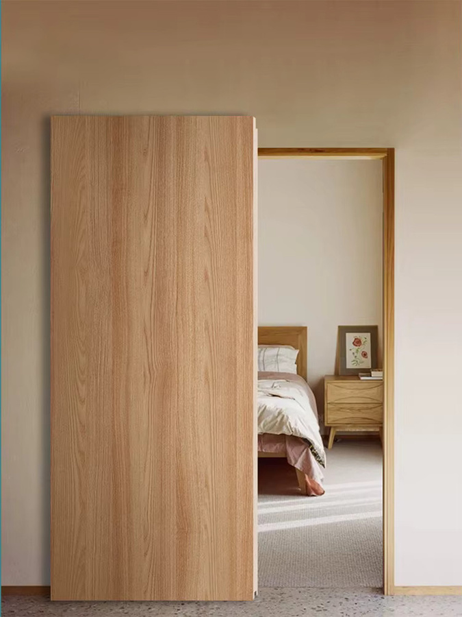 Ghost Unsichtbares Schiebetürbeschlag-Set mit Doppel-Softclose und Hängerollen für einzelne Holztüren in Silber - Bild 4
