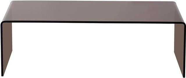 Couchtisch Alonzo von Vente-unique in Braun und Transparent aus gebogenem Sicherheitsglas, B: 110 cm - Bild 1