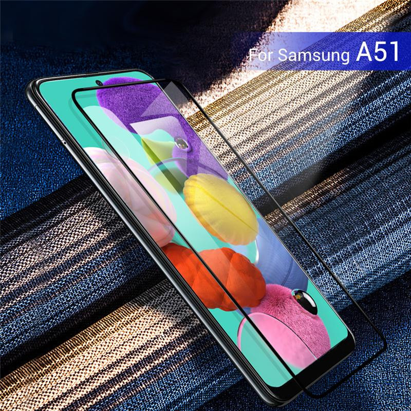 Samsung Galaxy A51 Vollbildschutz aus 9H gehärtetem Glas in Schwarz und Transparent - Bild 3