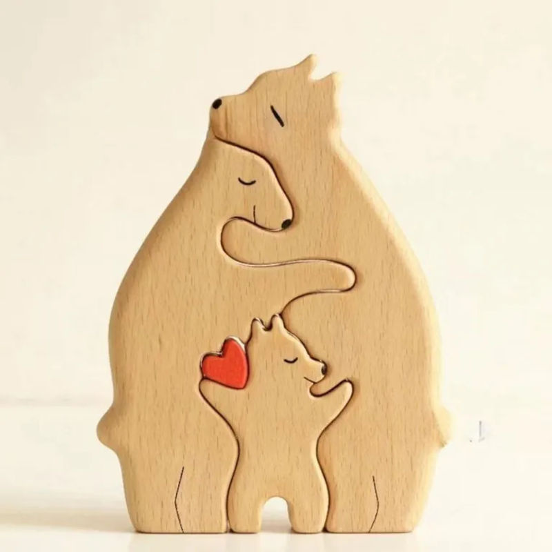 Love Home Garden Holzskulptur Bärenfamilie als DIY Holzkunst-Puzzle in Braun - Bild 3