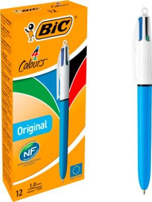 BIC 4 Colours Original Mehrfarbkugelschreiber mit 1,0 mm Spitze in Schwarz, Blau, Grün und Rot - Bild 2