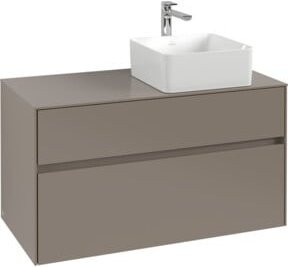 Villeroy & Boch Waschtischunterschrank Collaro in Taupe, Wandmontage mit internen Schubladen, B/H/T: 100 x 54,8 x 50 cm - Bild 1