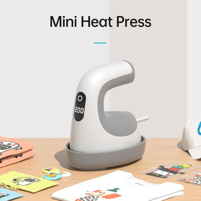 TOMTOP JMS Mini Hitzepresse 300W mit LCD-Display in Weiß - Bild 1