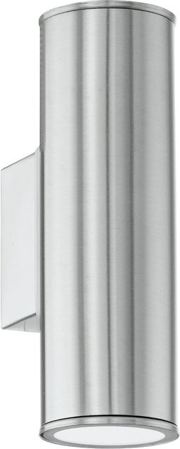 Eglo LED Außen-Wandleuchte Riga in Edelstahl und Glas, Farbe: Silber, B/H: 20 x 6,5 cm - Bild 1