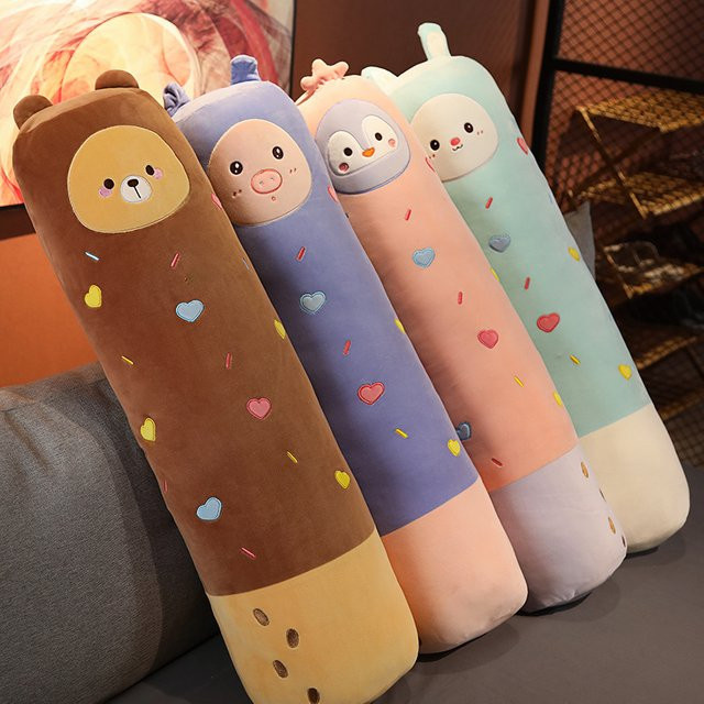 PUNIDAMAN Plüschtier Bär Schwein Pinguin Kaninchen langes Kissen - Bild 1