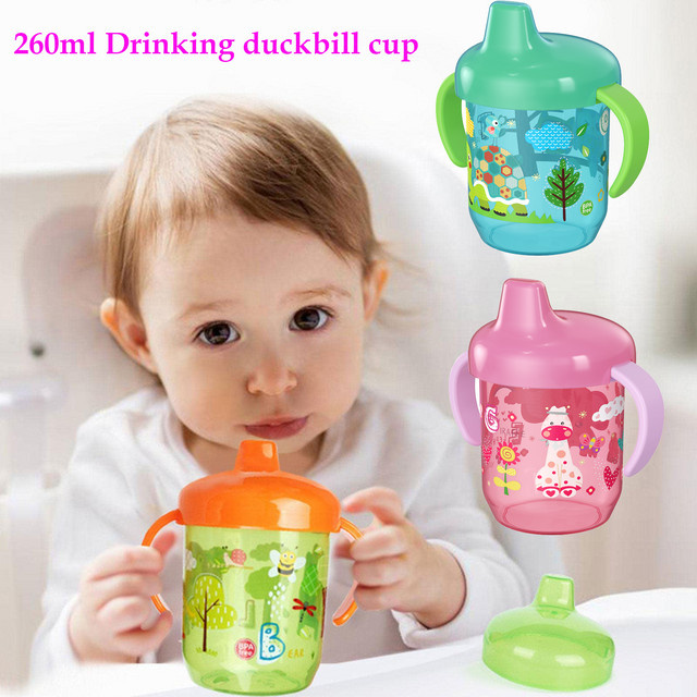 Baby-Wasserbecher mit Entenschnabel-Trinkaufsatz und Doppelgriffen in Rot - Bild 1
