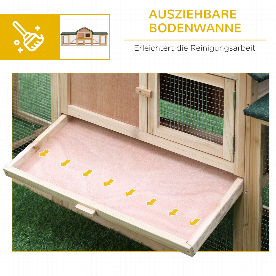 PawHut Kleintierstall mit Asphaltdach in Gelb - Bild 3