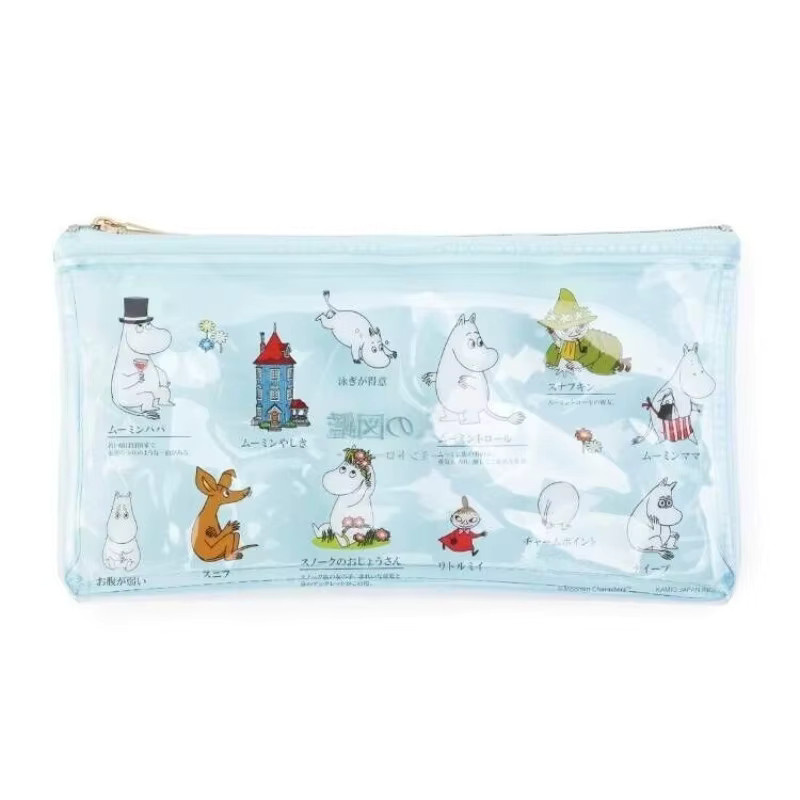 Bandai Moomins Federmäppchen Transparentes PVC Schreibwaren Etui mit Kawaii Cartoon-Motiv - Bild 1