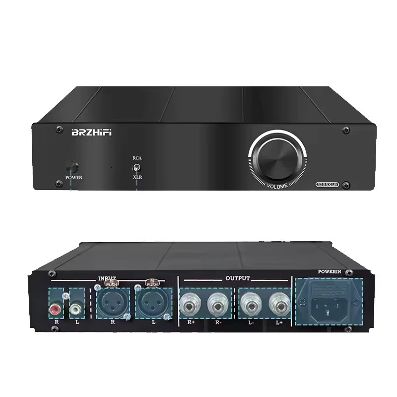 SENGTERBELLE TPA3255 HiFi-Stereo-Digitalverstärker mit XLR-Eingang und -Ausgang, 2.0 Kanal, Schwarz - Bild 3