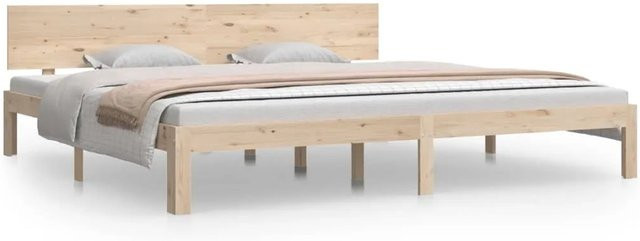 vidaXL Massivholzbett aus Kiefer in Braun, B/T/H: 200 x 200 x 69,5 cm - Bild 1