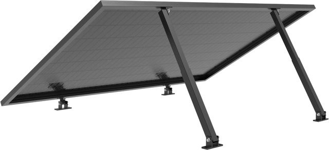 Kseng Solarmodul Halterung für Balkonkraftwerke aus Aluminium in Schwarz mit einstellbarem Winkel von 10-35 Grad für Flachdach, Wand, Boden oder Garage - Bild 1