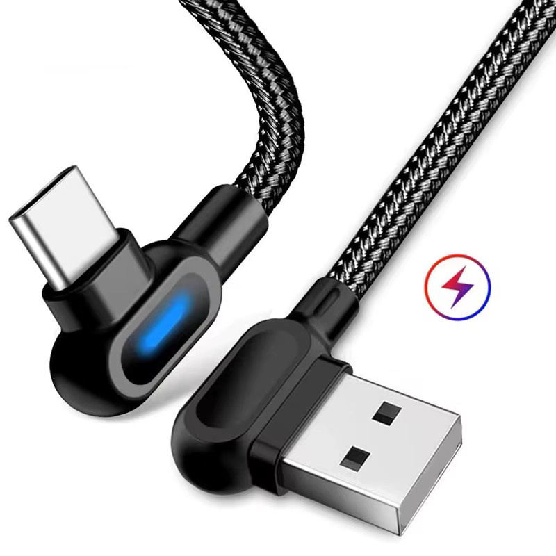 DIXSG 90-Grad USB-A auf USB-C und Micro-USB Schnellladekabel für Android in Rot - Bild 3