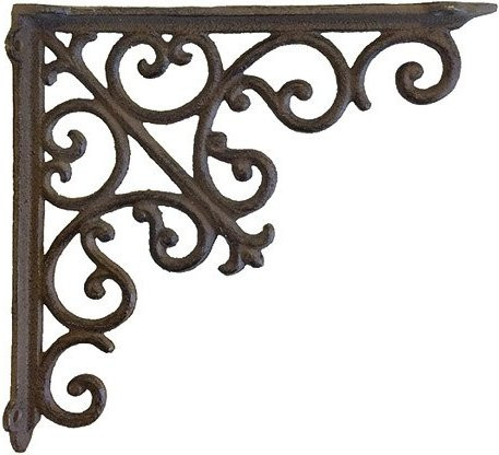 Rustikaler Regalträger aus Gusseisen in Braun, B/T: 18 x 18 cm - Bild 1