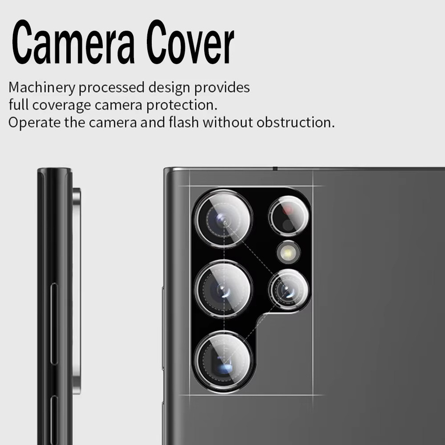 Samsung Galaxy S25 Ultra S24 Ultra Plus Metall Kamera Schutz HD Objektiv Glas Schutzfilm in Schwarz und Grau - Bild 2