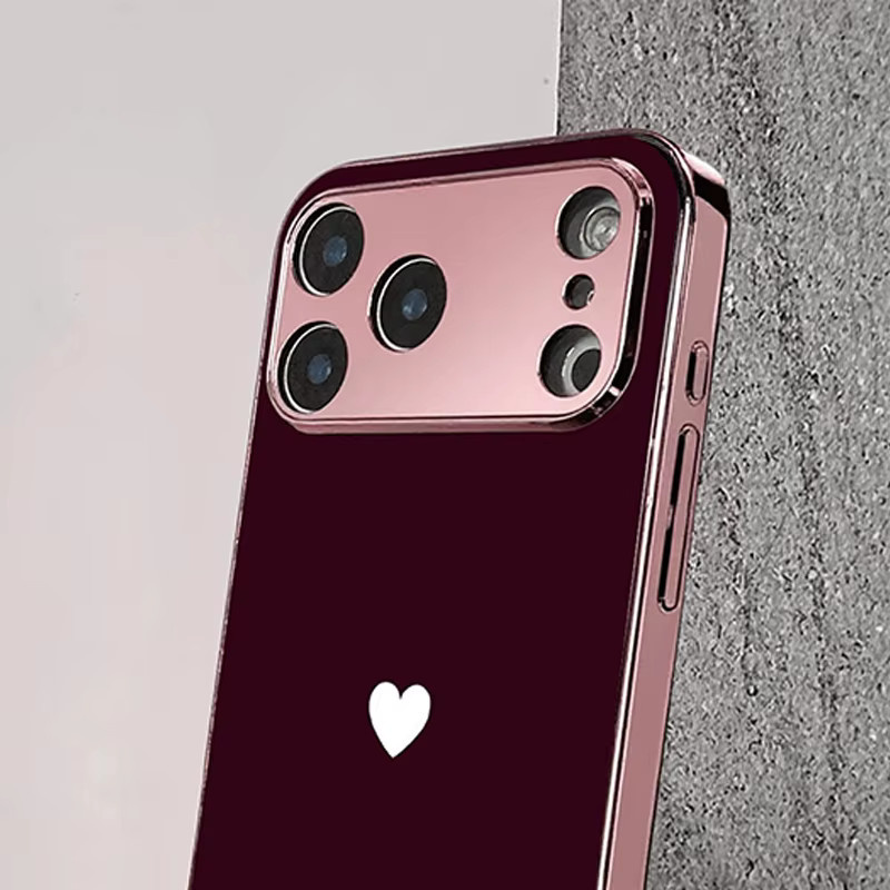 Handyhülle aus gehärtetem Glas mit rotem Liebesmuster für iPhone 11 bis iPhone 18 Pro Max Plus und 17 Air 17E - Bild 4