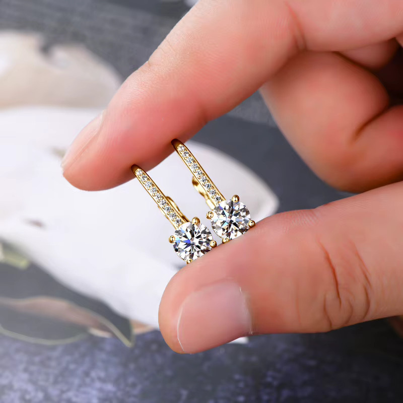 IOGOU Clip-Ohrringe, 925 Silber, Moissanit, Damen - Bild 3