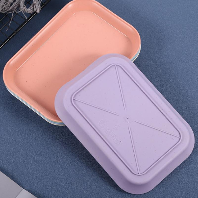 Quadratisches Aufbewahrungstablett aus Weizenstroh von Life Melody in Multicolor für Obst, Snacks oder Kleinigkeiten - Bild 2