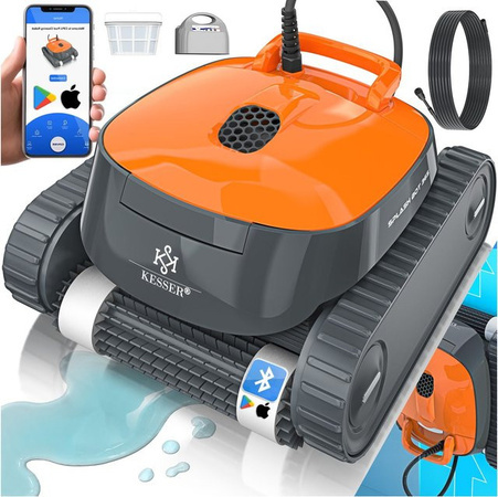 KESSER Poolroboter vollautomatisch für Boden und Wand mit App-Funktion und Klettermechanismus für Pools bis 100m² inklusive Abdeckung