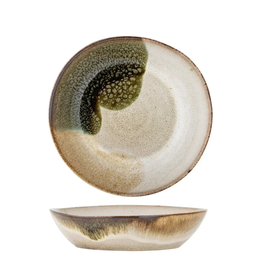Bloomingville Tiefer Teller aus Steingut Jules Grün Durchmesser: 22 cm - Bild 1