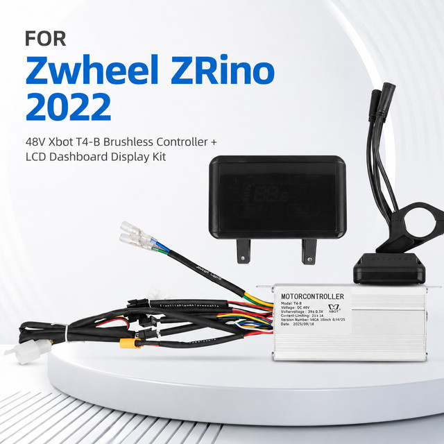 Xbot T4-B Bürstenloser Controller mit LCD-Dashboard-Display-Kit für Zwheel ZRino 2022 Elektroroller Ersatzteile, Schwarz - Bild 1
