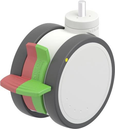 Blickle LKDH-PATH 125K-RIFI-ELS-GS10 Kunststoff-Doppelrolle in Grau und Weiß mit 125 mm Durchmesser und einer Tragfähigkeit von 125 kg - Bild 1