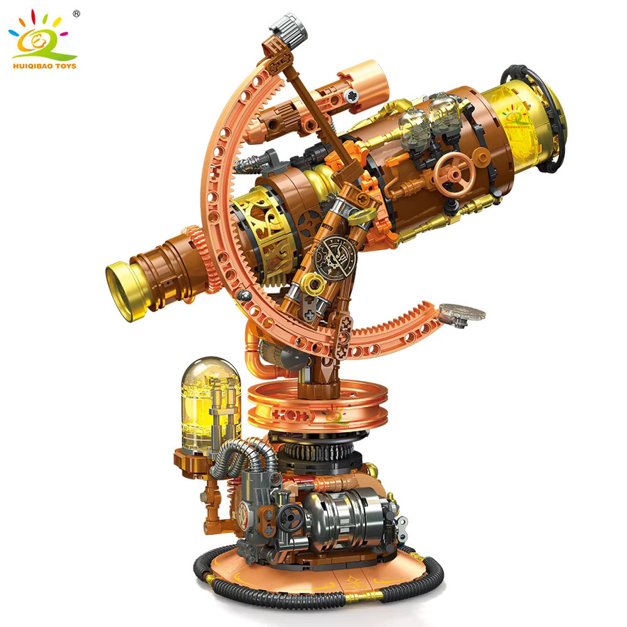 HUIQIBAO Weltraum Simulations-Punk-Teleskop-Modell, Bausteine, mit Licht, 797 Teile - Bild 7