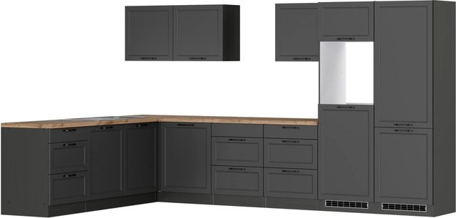 Held Winkelküche Kempten in Landhaus Optik, Grau/Graphit, Breite: 360 cm - Bild 1