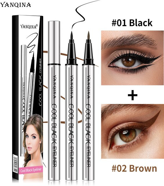 YANQINA Eyeliner-Stift, schwarzbraun, wasserfest - Bild 1
