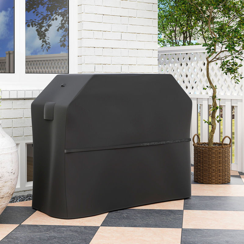 Outsunny Grillabdeckung für Gasgrills aus wetterfestem 600D Oxford Stoff in Schwarz, B/T/H: 147 x 61 x 122 cm - Bild 2