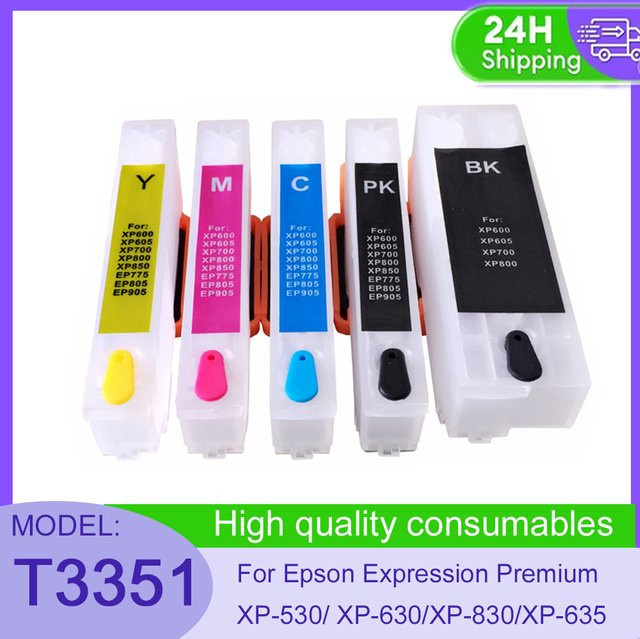 Vilaxh Nachfülltintenpatrone T33xl mit ARC Chip für Epson XP530 XP900 XP830 XP645 XP635 XP630 XP540 XP640, Multicolor - Bild 1