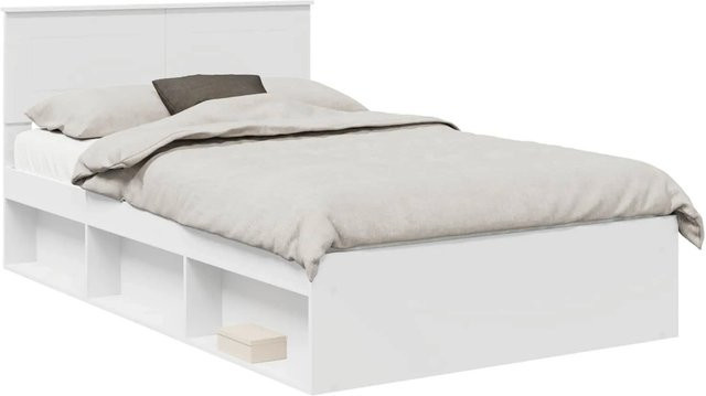 vidaXL Bettrahmen mit Kopfteil in Weiß aus Holzwerkstoff B/T/H: 120 x 190 x 90 cm - Bild 1
