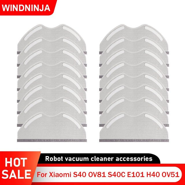 WINDNINJA Waschbare Ersatz-Wischpads für Xiaomi S40 OV81 H40 OV51 S40C E101 Roboterstaubsauger zur Bodenreinigung - Bild 1