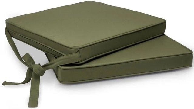 Beautissu Loft SK Stuhlkissen 2er Set Olivgrün B: 45 cm, T: 40 cm, H: 5 cm - Bild 1