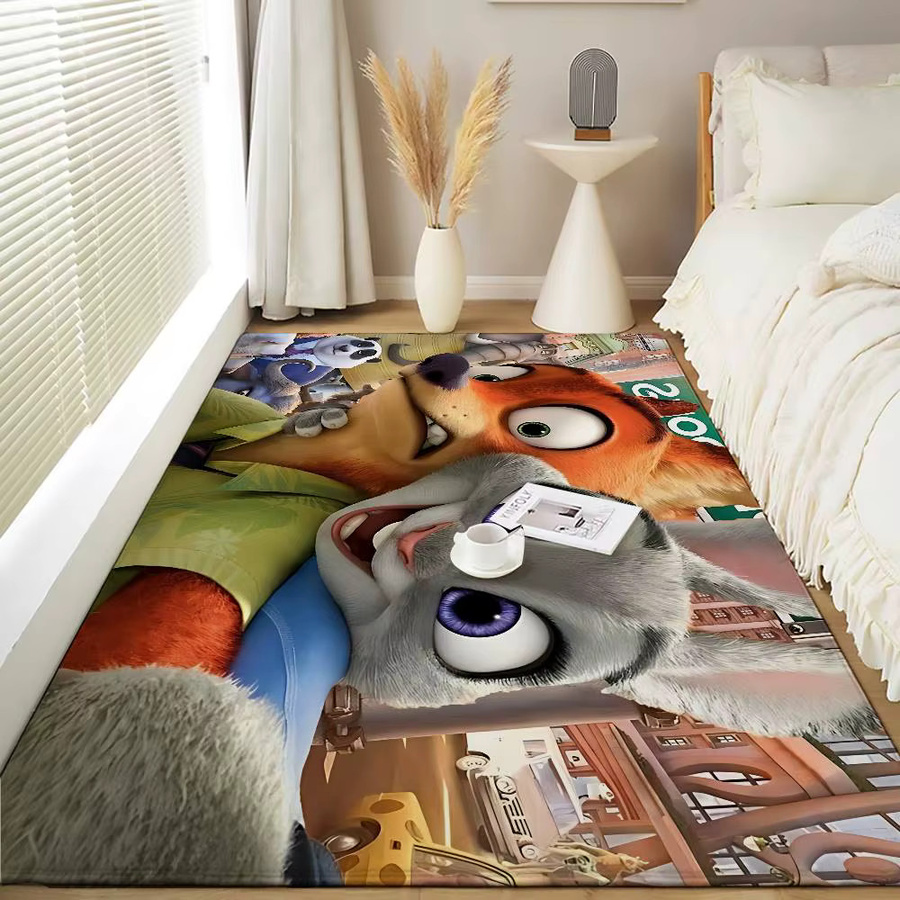 Cartoon Zootopia Bodenmatte als dekorativer Teppich für Wohnzimmer, Schlafzimmer oder Garten in Mehrfarbig - Bild 3