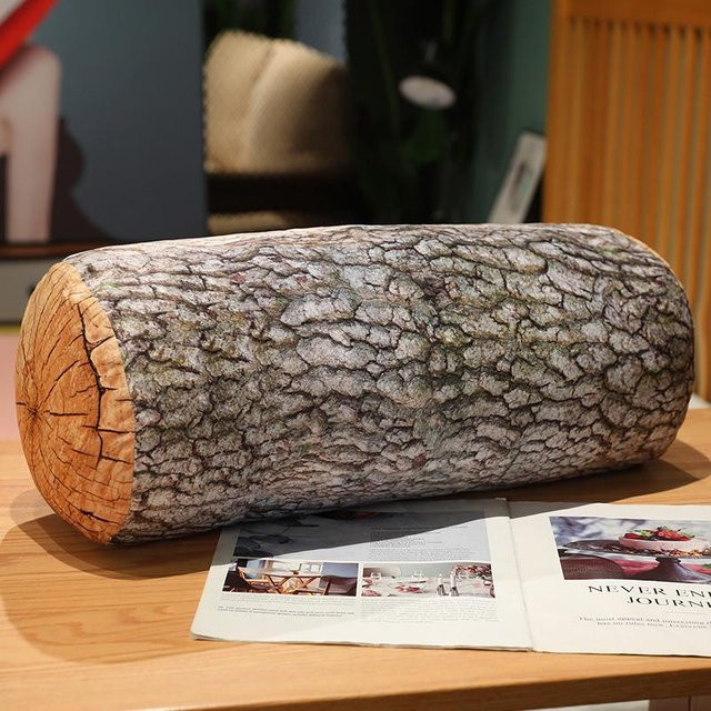 Yiran toy 3D-Simulation Holzstamm Kissen, Plüschtier, 50cm - Bild 1