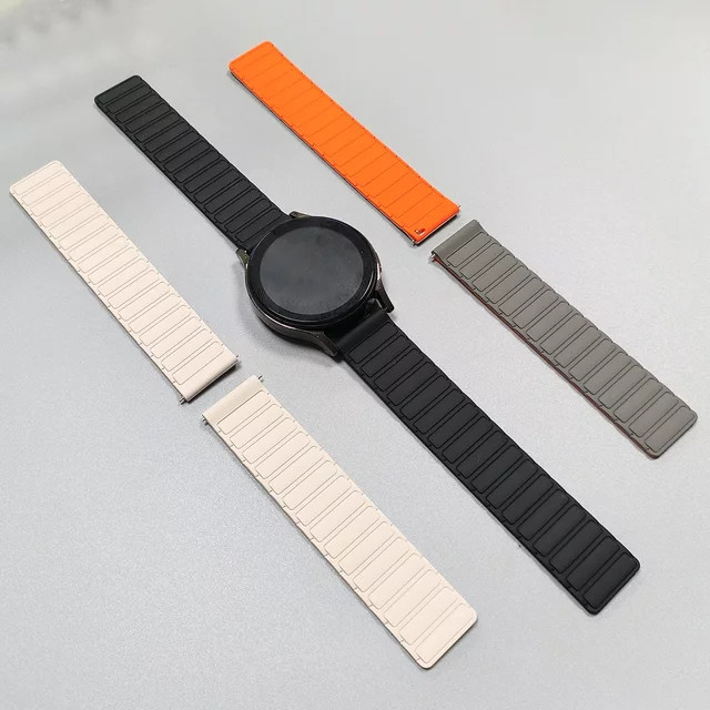 Amazfit Uhrenarmband Silikon, Magnetschlaufenarmband, 22 mm, Schwarz, Unisex - Bild 1
