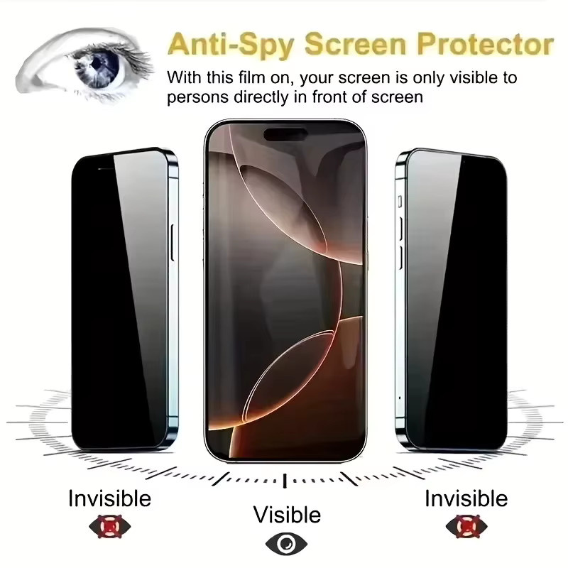 Bolomboy Anti-Spy Panzerglas Sichtschutz Displayschutzfolie für iPhone 17 Pro Max 16 18 15 14 13 12 11 Plus Mini X XR in Transparent - Bild 5