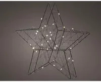 LUMINEO Lichtfigur Stern in Schwarz und Weiß aus Metall, B/H/T: 30 x 29 x 5 cm - Bild 1