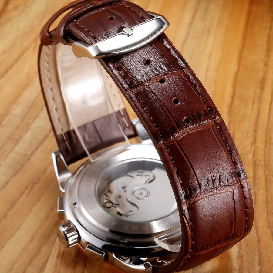 Von.Jovani Armbanduhr, Automatik, Edelstahl, Leder, Herren - Bild 2