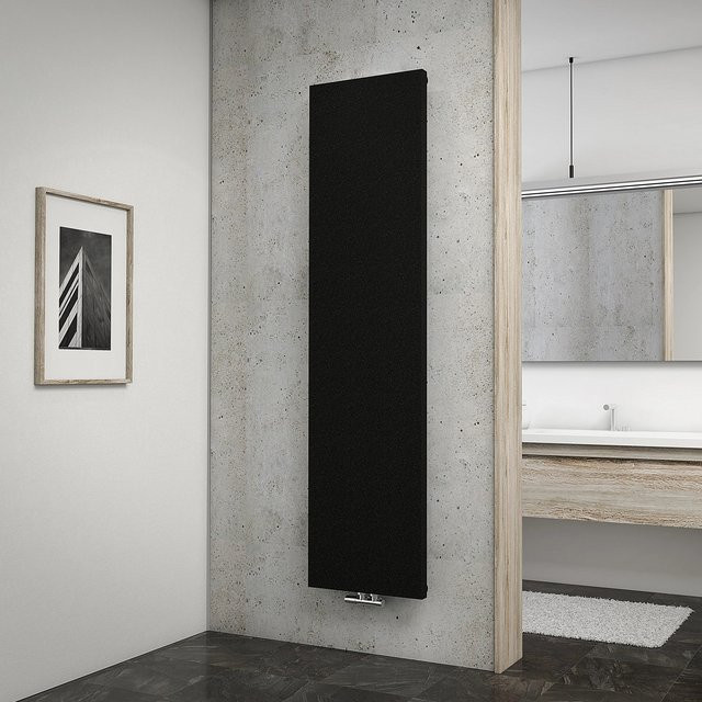 Schulte Design-Heizkörper New York Wandmontage mit Mittenanschluss in Pearl Schwarz, Höhe: 76,0 cm, Breite: 456,0 cm, Tiefe: 3,6 cm - Bild 1