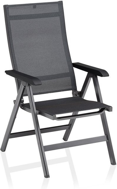 Kettler Basic Plus Premium Klappstuhl aus Aluminium und Outdoorgewebe in Anthrazit, H x B x T: 113 x 60,5 x 72 cm - Bild 1
