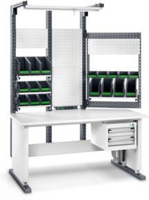 Bott Arbeitsplatzsystem Avero Komplettmodul 1, elektrisch höhenverstellbar, HPL beschichtete Spanplatte, Tragkraft bis 200 kg, Farbe: lichtgrau/anthrazitgrau - Bild 1