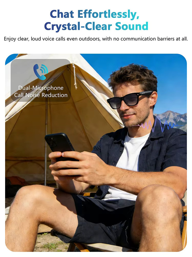 Blackview BV200 KI-Smart-Brille in Schwarz mit 4K HD Kamera, Bluetooth-Anruf, KI-Übersetzung und Sprachassistent - Bild 4