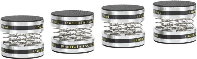 Preffair Lautsprecher Isolationsfüße mit Feder und Spikes in Silber - Bild 1