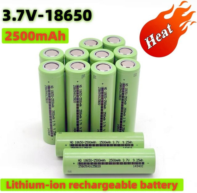 Roza Cinnie 18650 Lithium-Batterie in Grün mit 2500 mAh und 3,7 V für Spielzeug und Werkzeuge - Bild 1